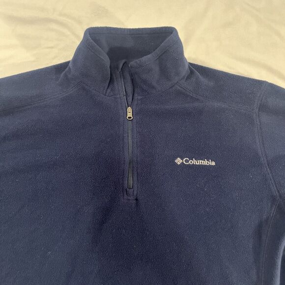 Men’s Medium Navy Half Zip Columbia Pullover Fleece - Picture 3 of 11